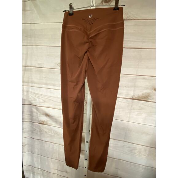 NWOT Women's TomTiger Size S Brown High Waisted Ankle Length Leggings Athleisure - Picture 2 of 4